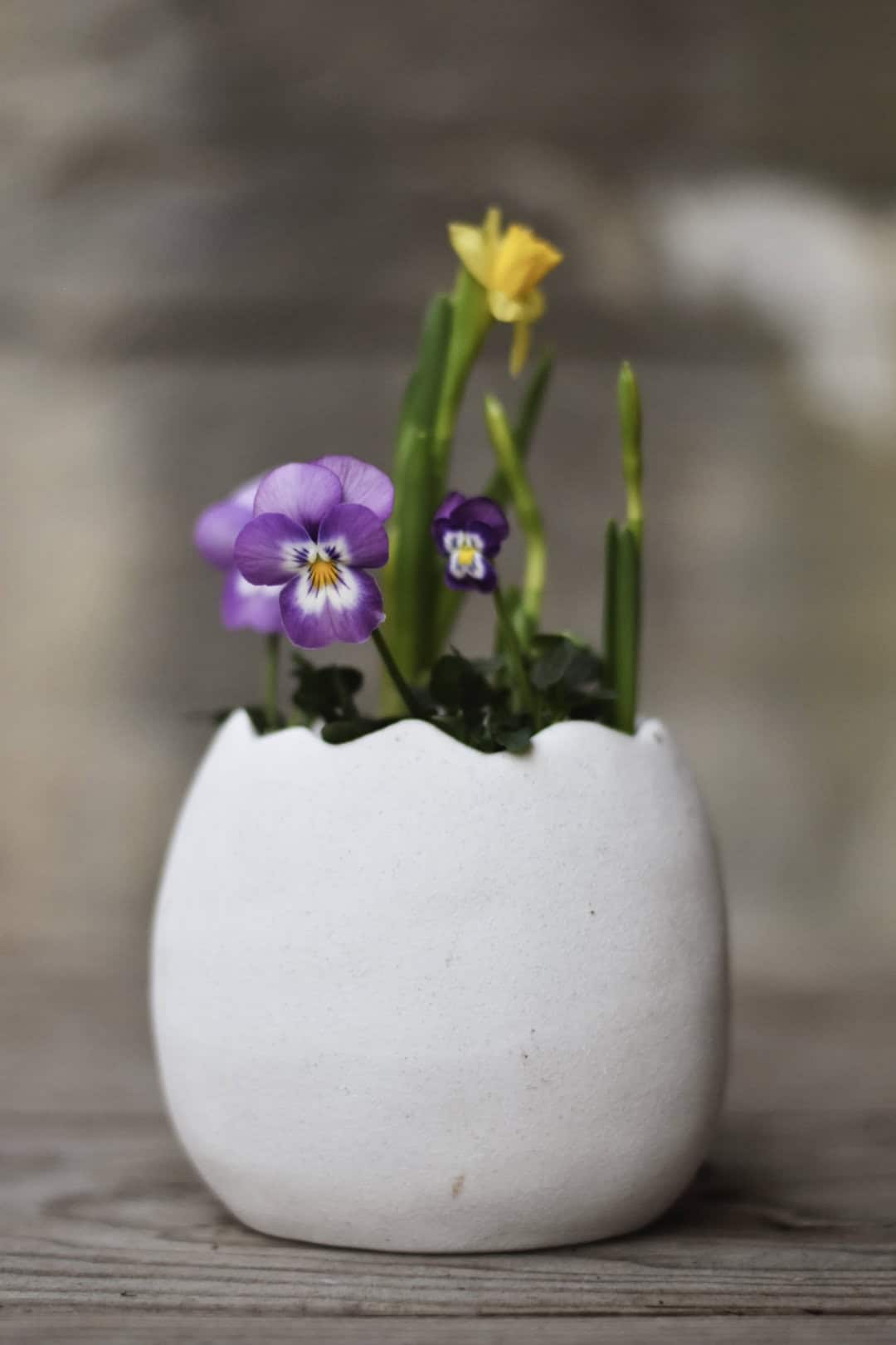 Keramikkpotte egg 11x13 cm