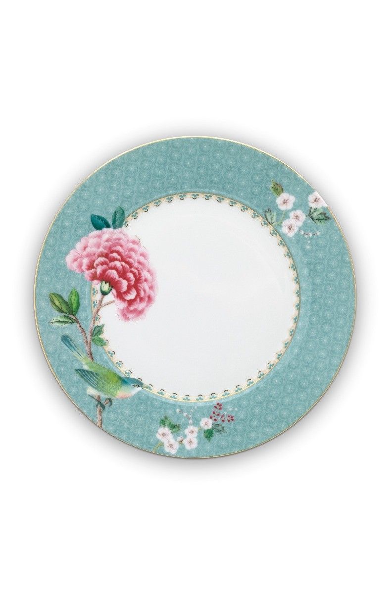 Blushing Birds Blue tallerken 21 cm