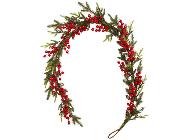 Garland spruce branch red berries 1.5 meters