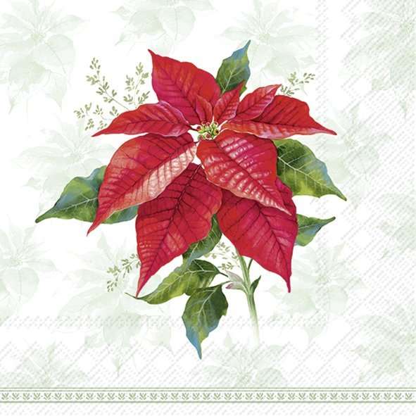 Napkin lunch Classic Poinsettia green