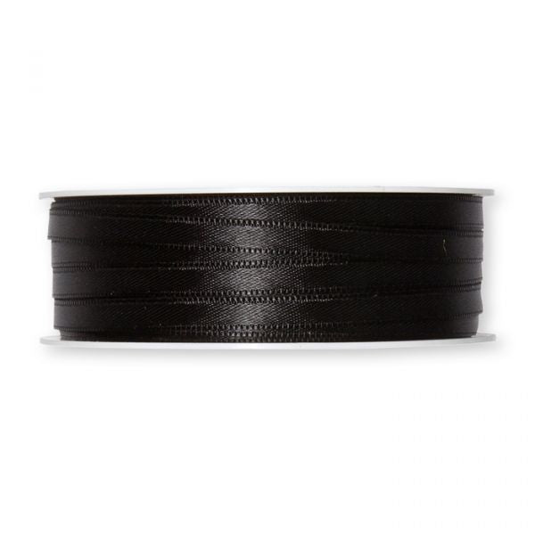 Satinbånd Svart 6 mm