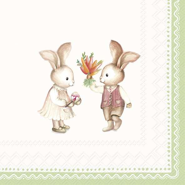 Napkin lunch Easter Gifts Cream Green