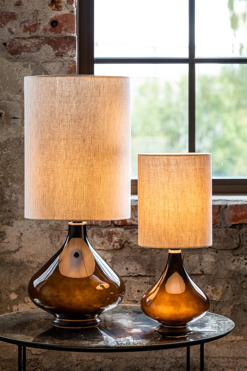 Flavia Table Lamp 70 cm Black Milano Beige Shade