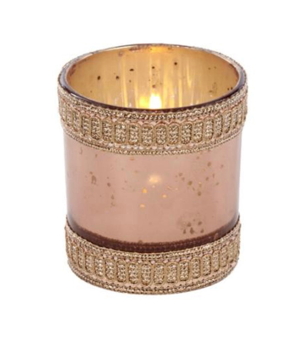 Tealight holder pink 8 cm