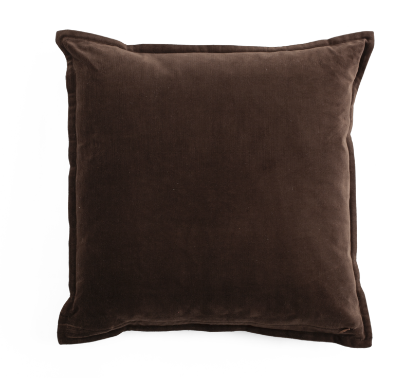 Putetrekk Velvet & Linen Embroidery Brown 50x50 cm
