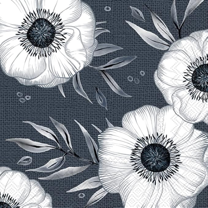 Serviett lunch holly flower blue