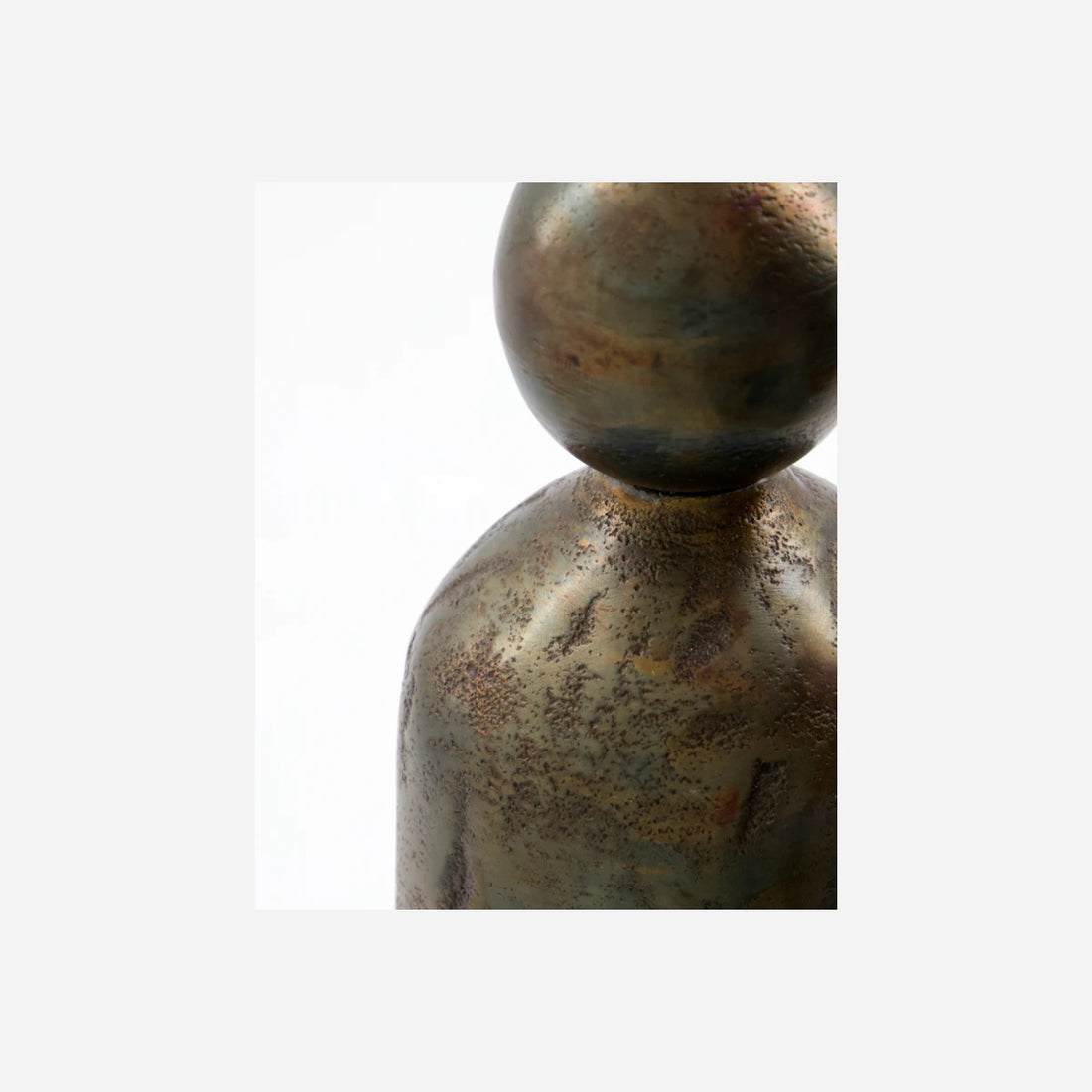 Lysestake antikk messing 19 cm