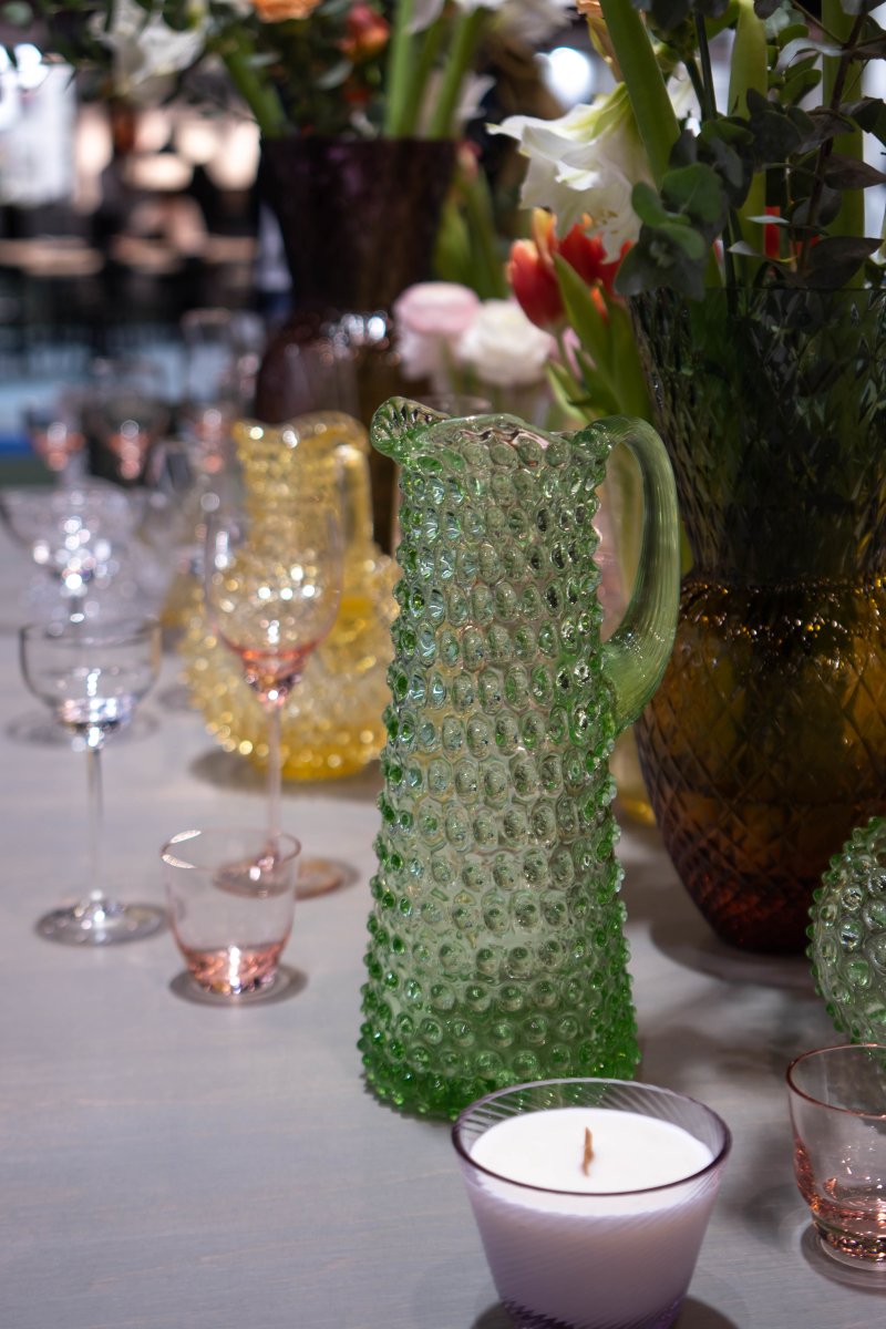 Hobnail karaffel 1L Light Green