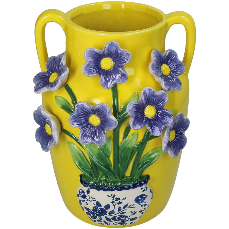 Vase blomst m/liten skade 25 cm