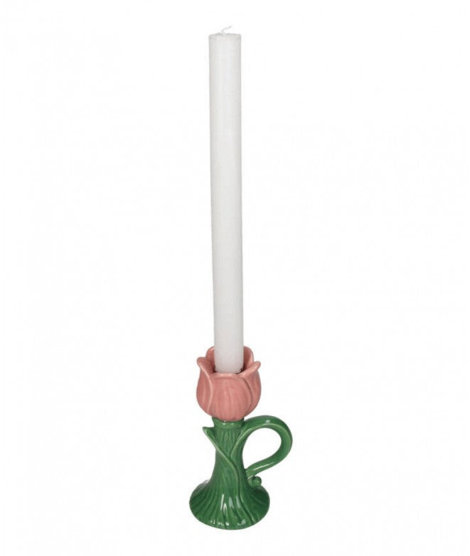 Lysestake rosa tulipan 14 cm