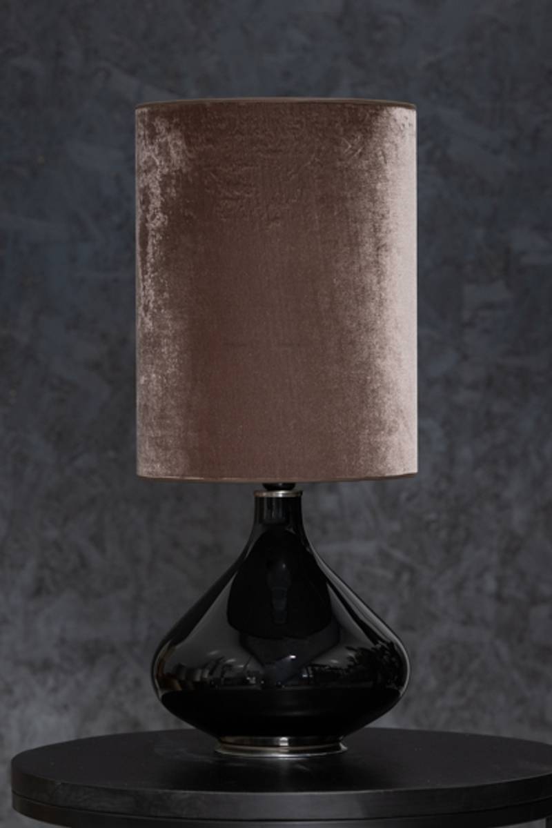 Flavia bordlampe 70 cm Negra m/Velvet Tostada skjerm