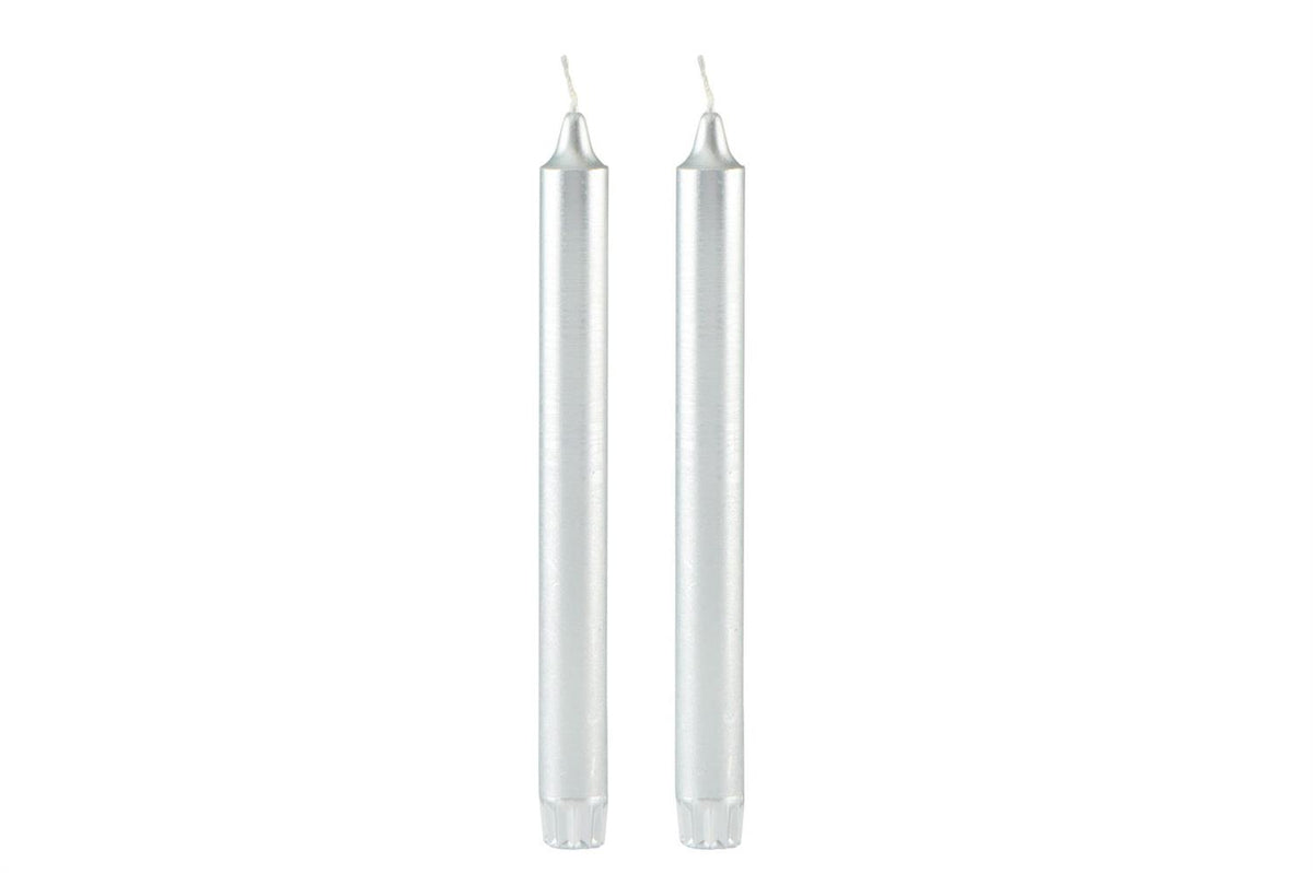 Candle silver 28 cm