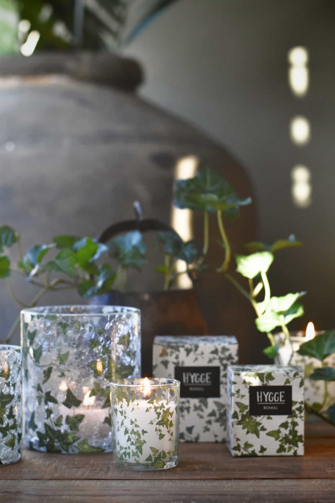 Lysglass eføy 11,5x13 cm