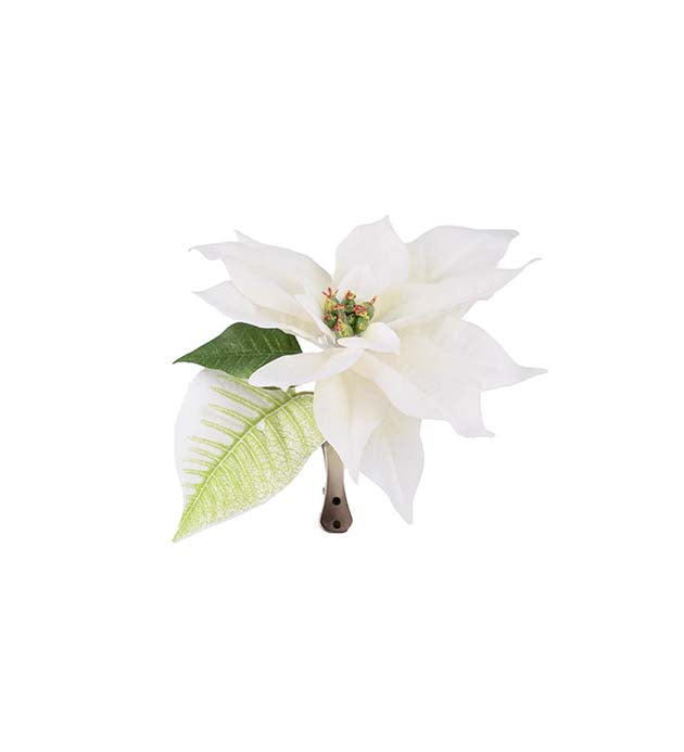 Christmas Tree Topper Star w/Clip White
