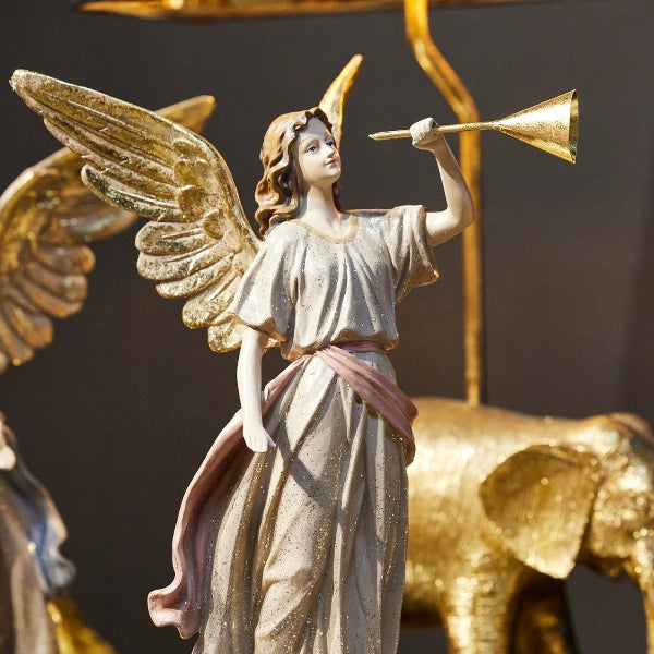 Engel m/horn Rød 41 cm
