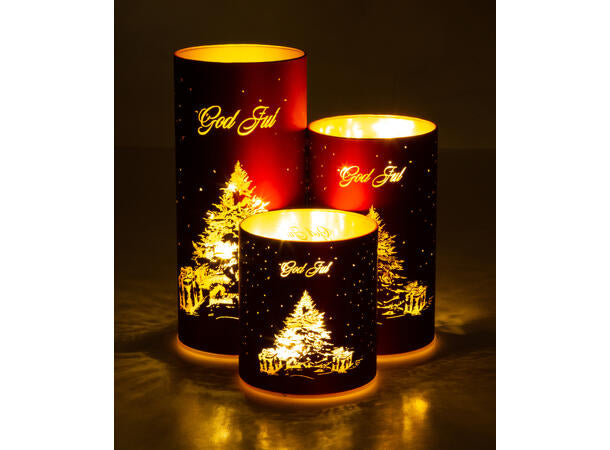 Lyslykt LED Juletre 9x10cm