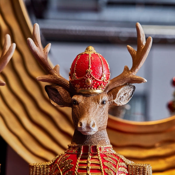 Decorative moose red/gold 58 cm