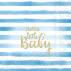 Serviett lunch hello little baby light blue