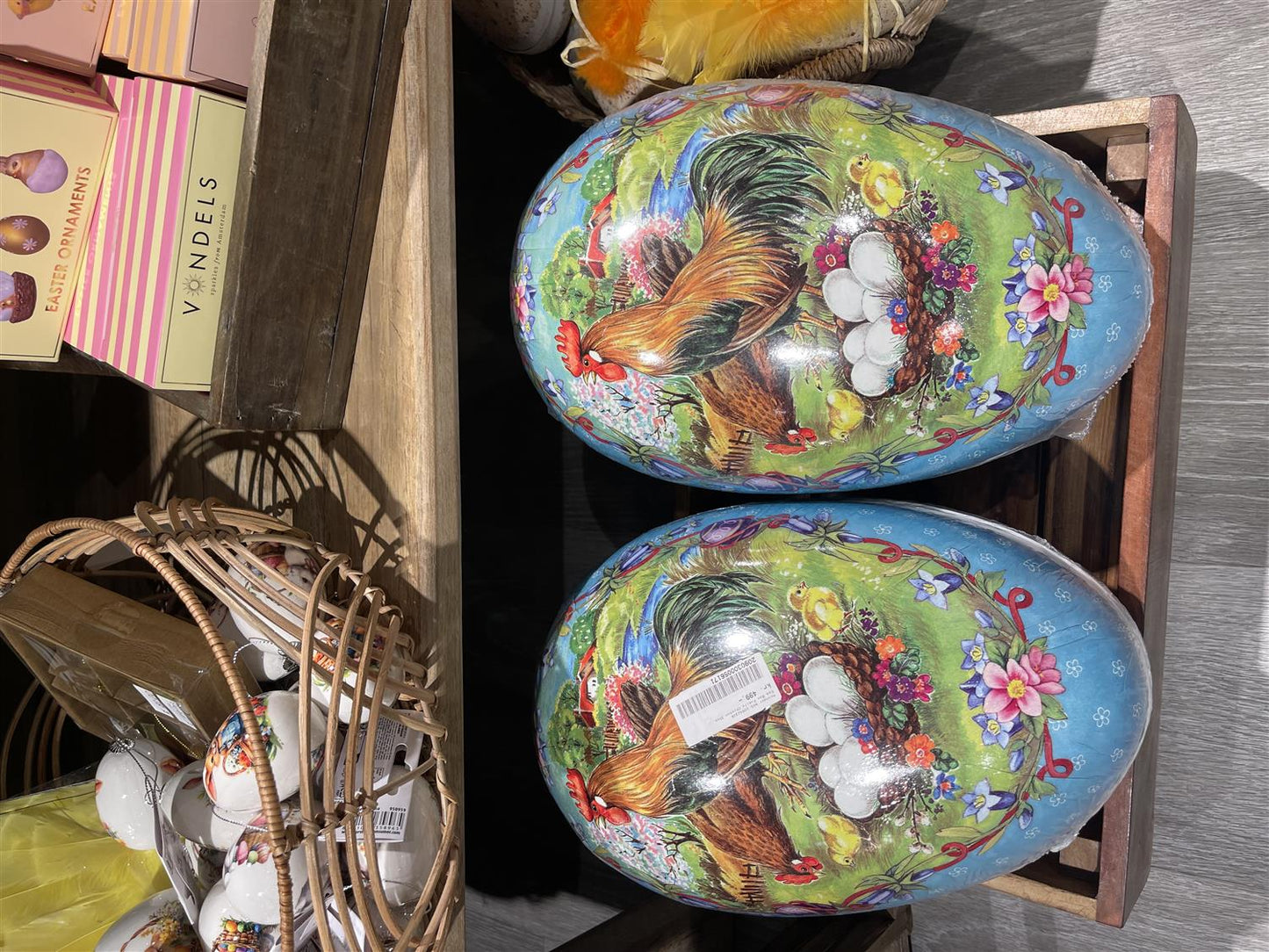 Påskeegg med kylling 35 cm