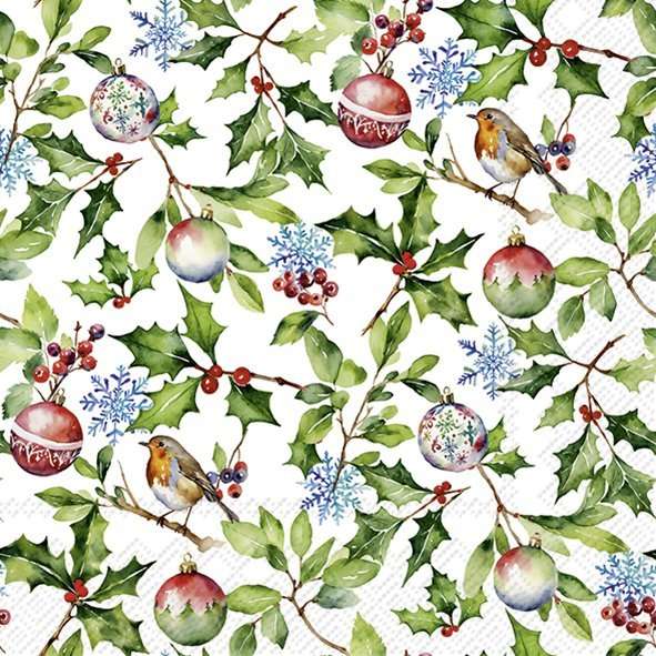 Napkin Lunch Christmas Holly