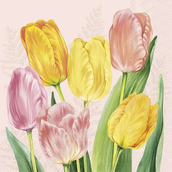 Serviett lunch Tulips Rose