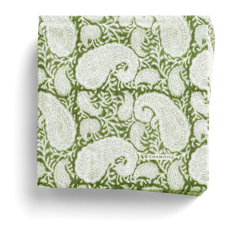 Serviett middag Big Paisley Forest Green 50 stk