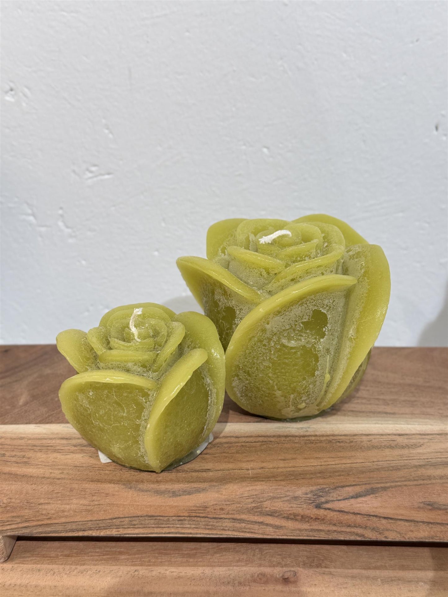 Skulptur lys rose lime Ø12x10 cm