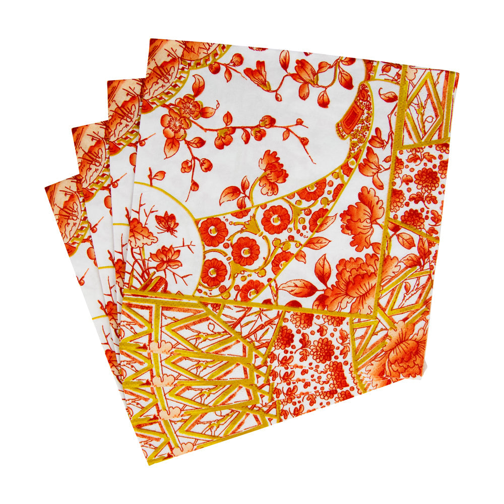 Serviett lunch gilded porcelain coral