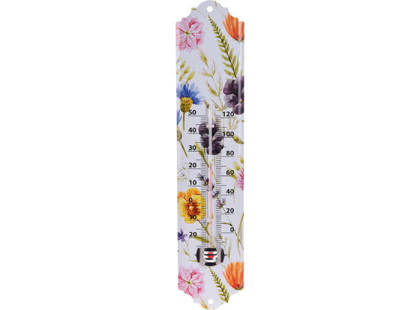 Thermometer metal flowers