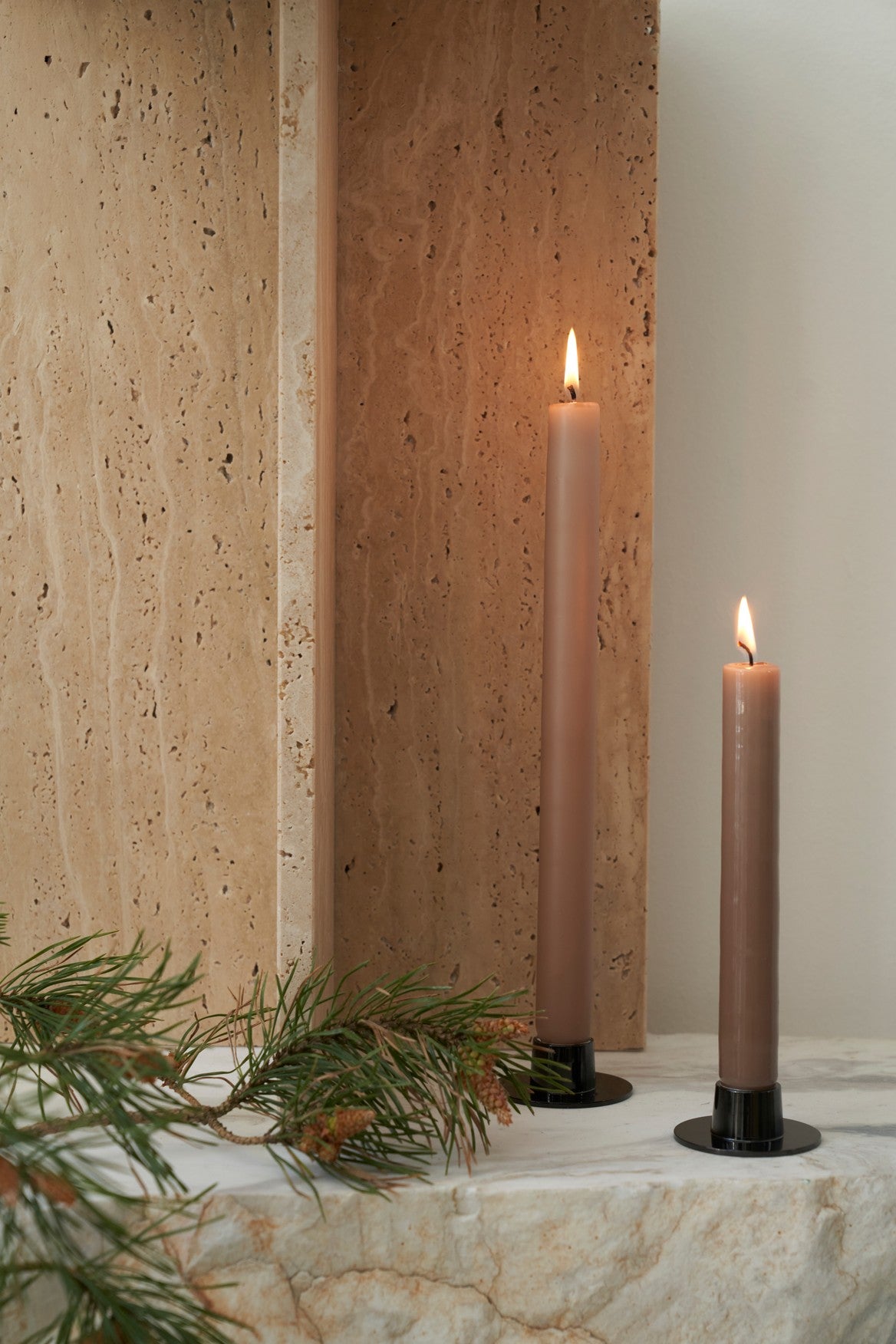 Candlestick Blank Black S/2