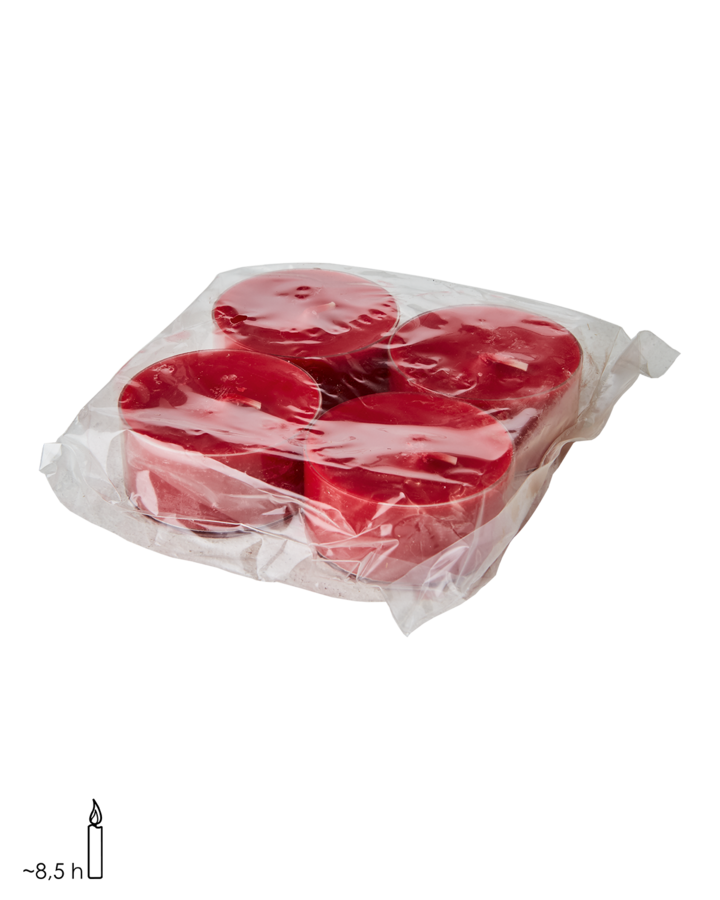 Store rød telys 4 pk