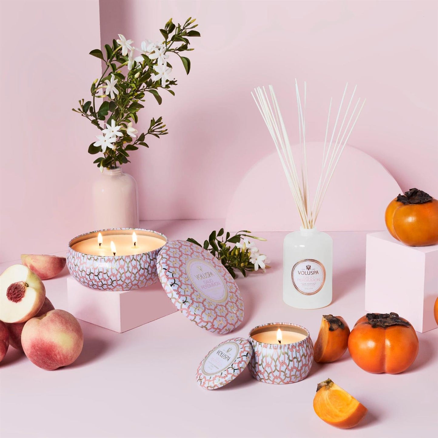 Saijo Persimmon 3 Wick Tin Candle 40 Hour