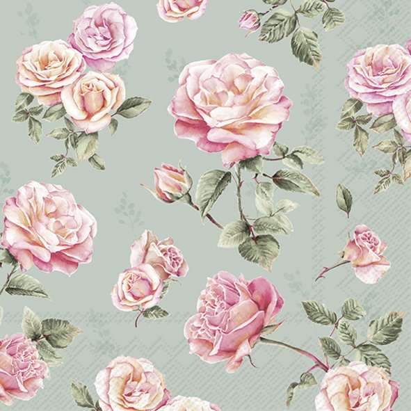 Serviett lunch Beth blue grey