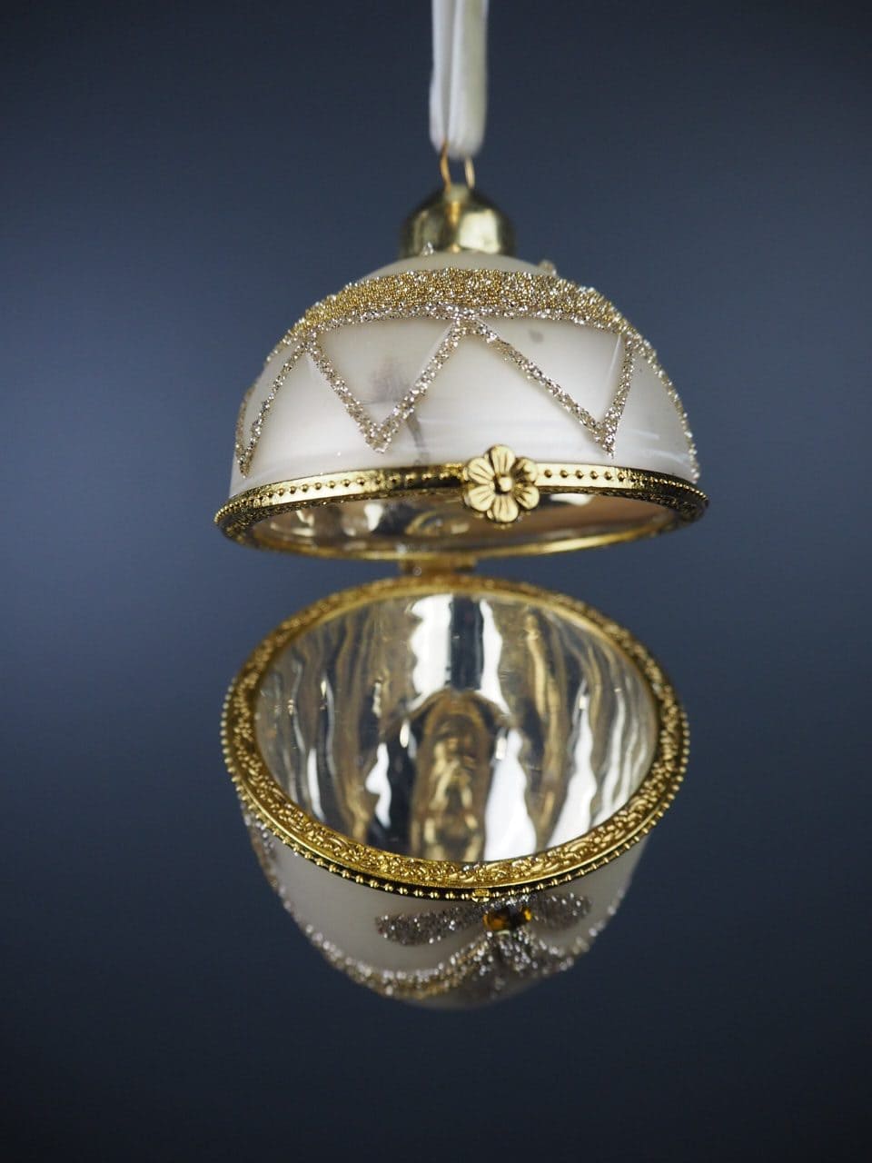 Christmas ornament egg champagne