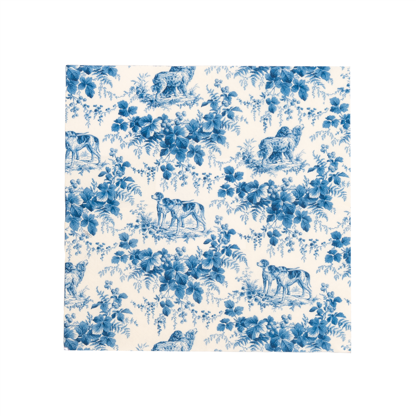 Napkin coffee Hunting toile blue