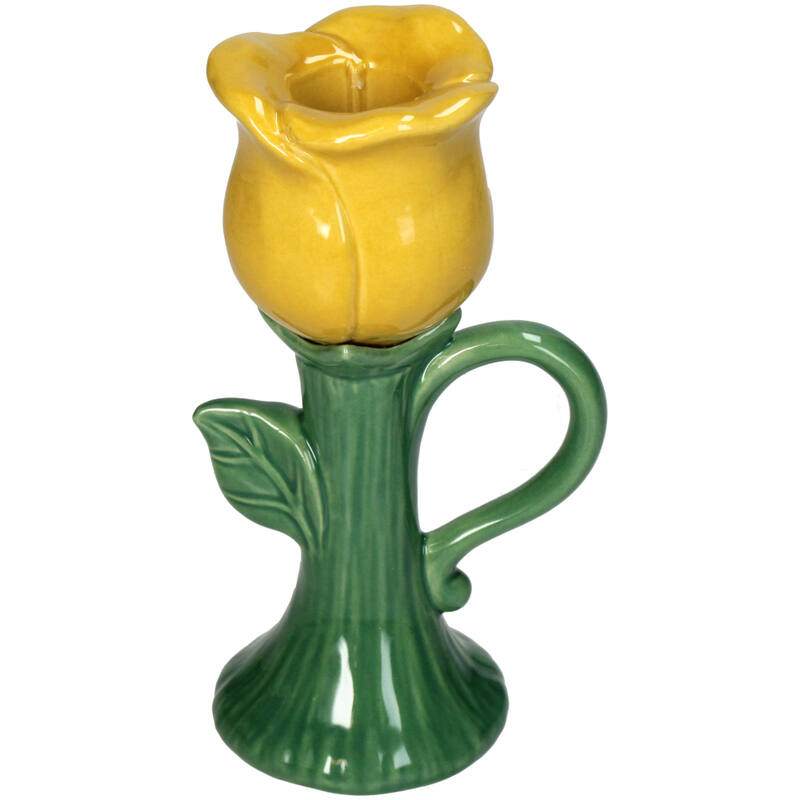Lysestake gul rose 15 cm