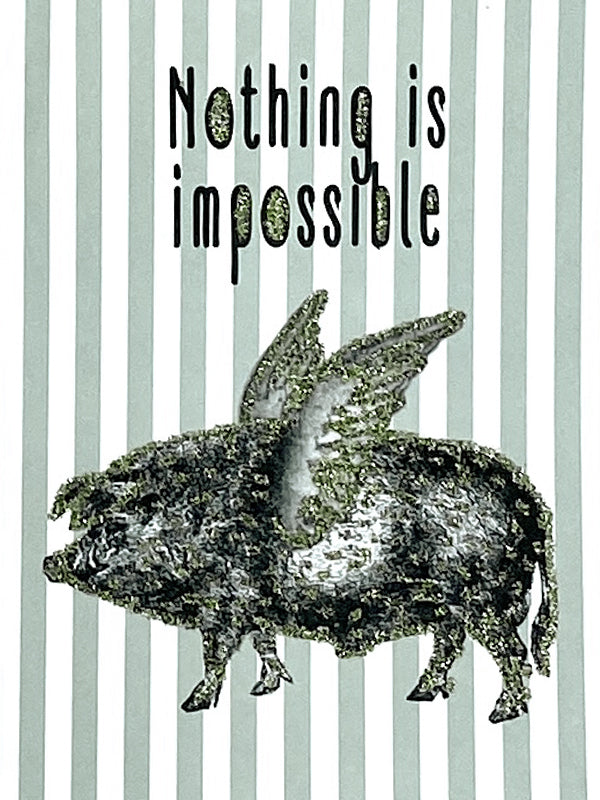 Glitterkort Nothing is impossible