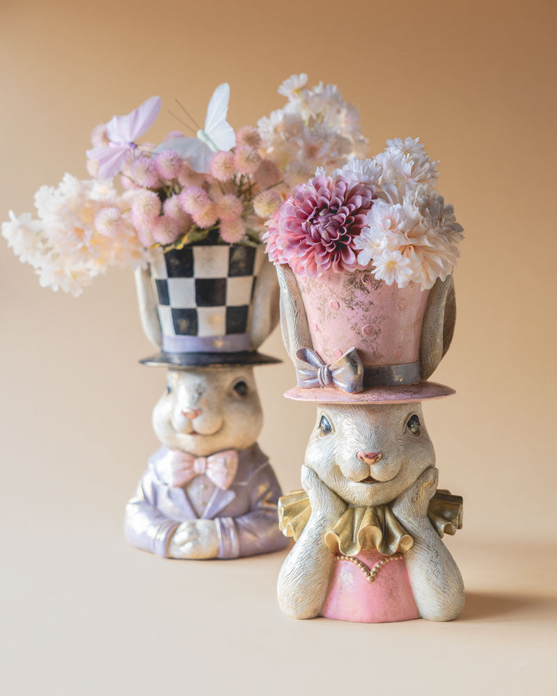 Byst kanin hatt sirkus rosa 34 cm