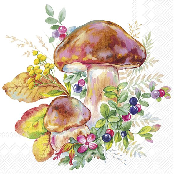 Napkin lunch Mushroom season white