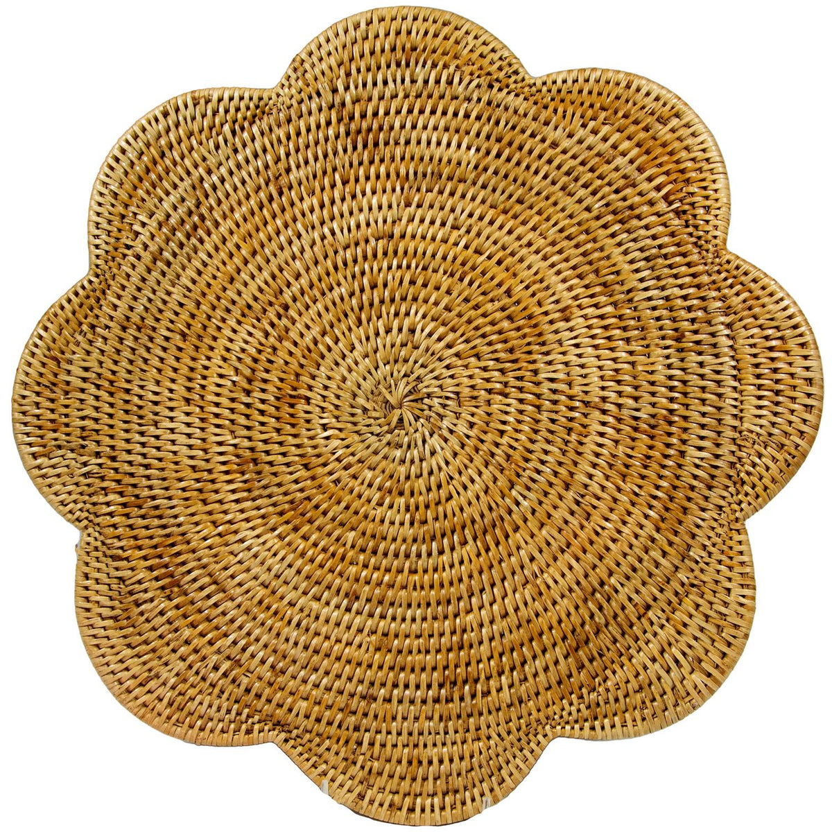 Placemat Rattan Scallop Honey 42 cm