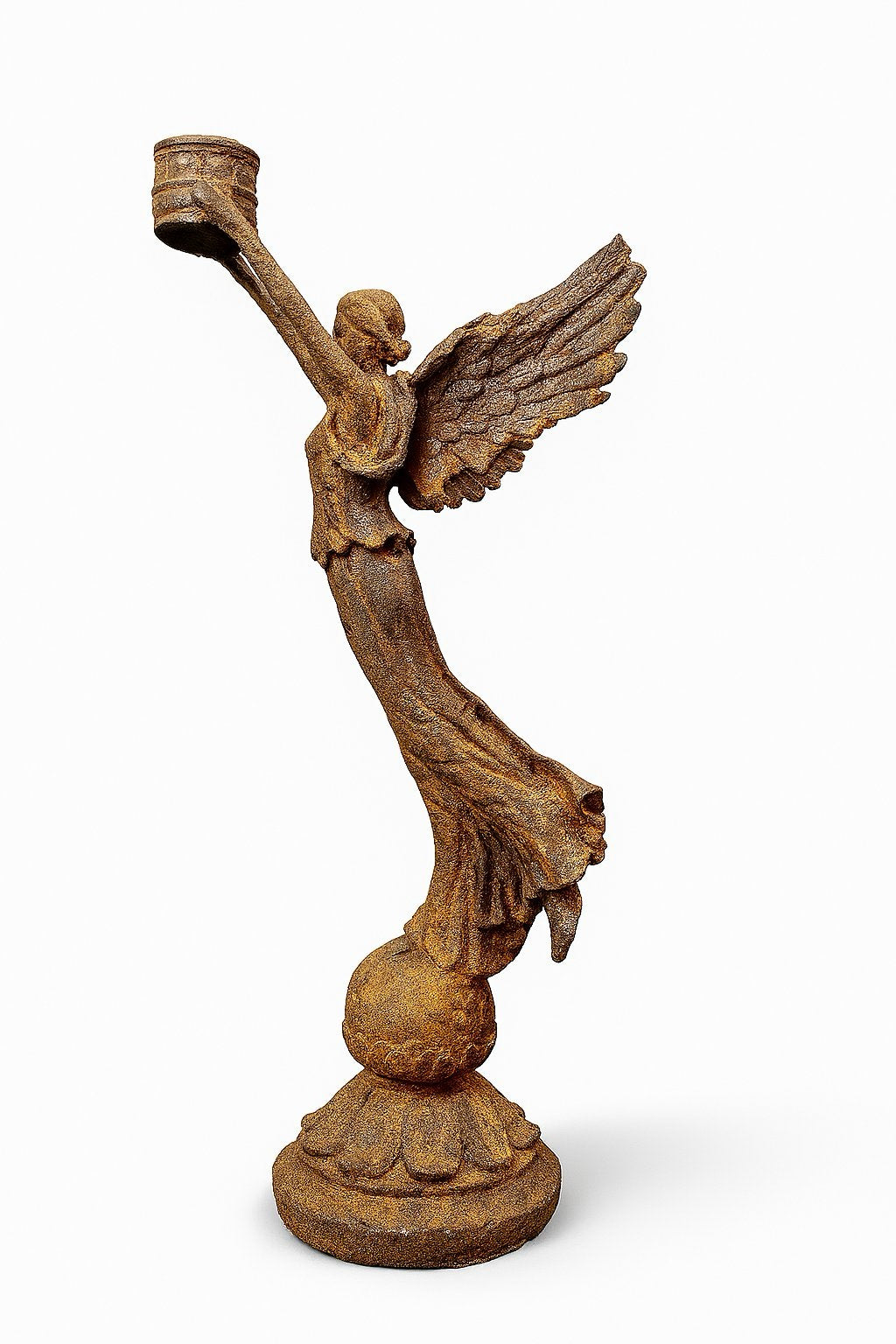 Candlestick flying angel rust 42 cm