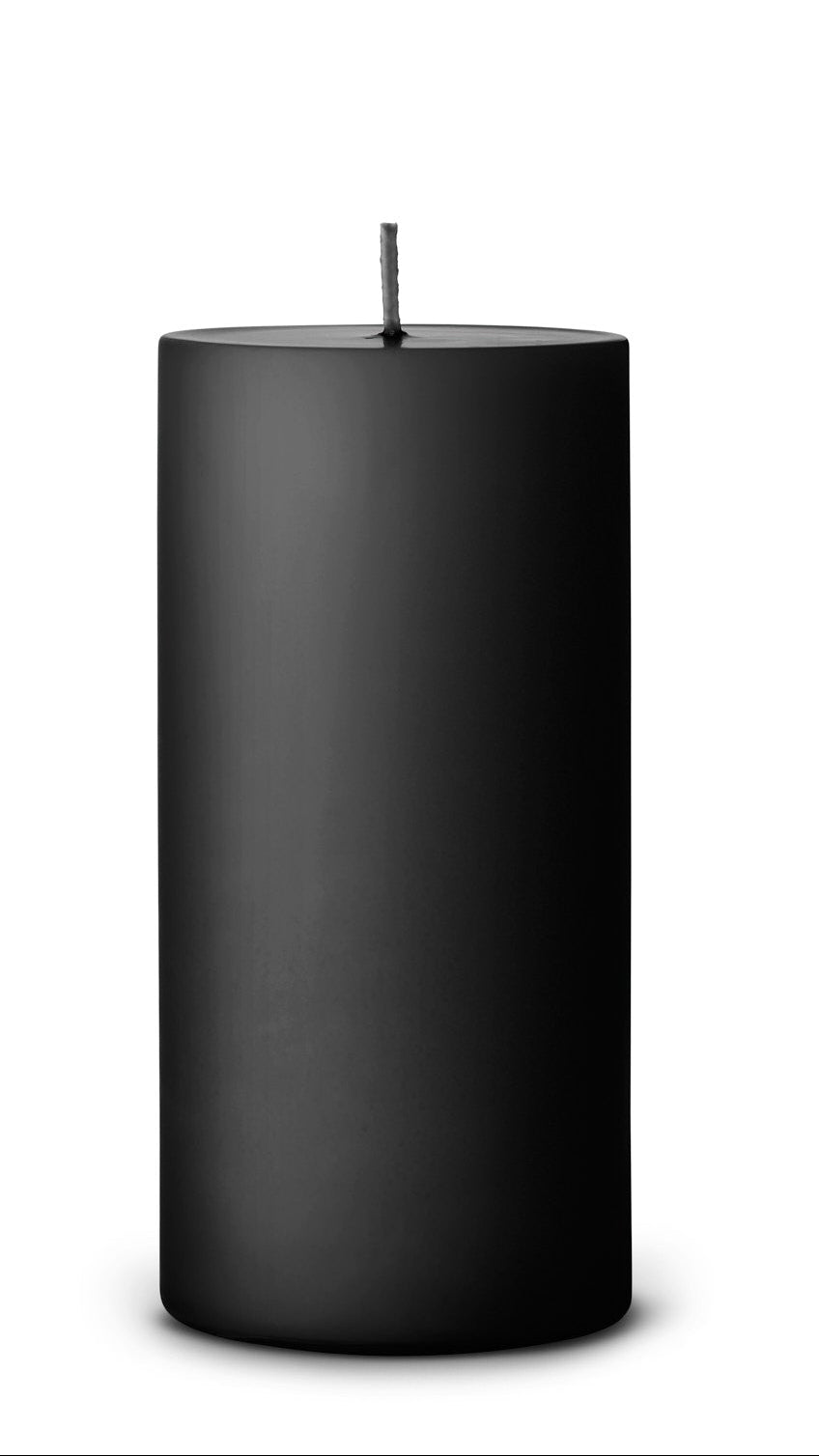 75 Raw Black pillar candles 7x15 cm