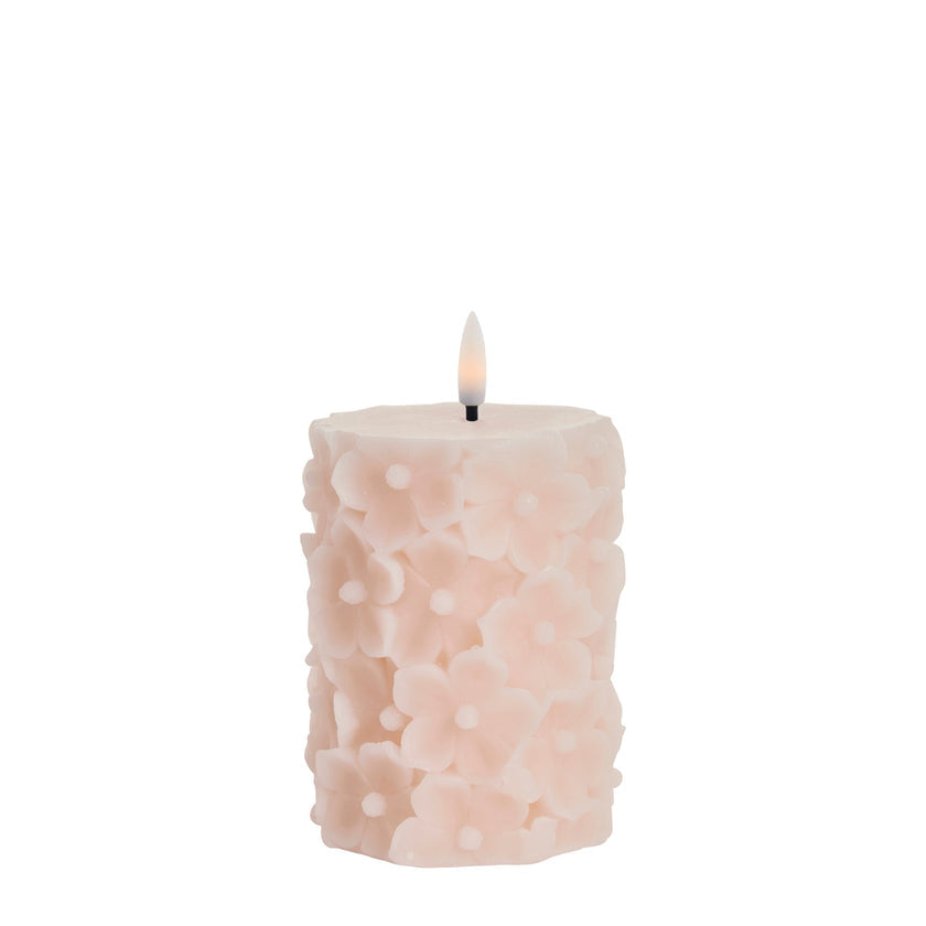 Hysille LED pillar candles pink 10 cm