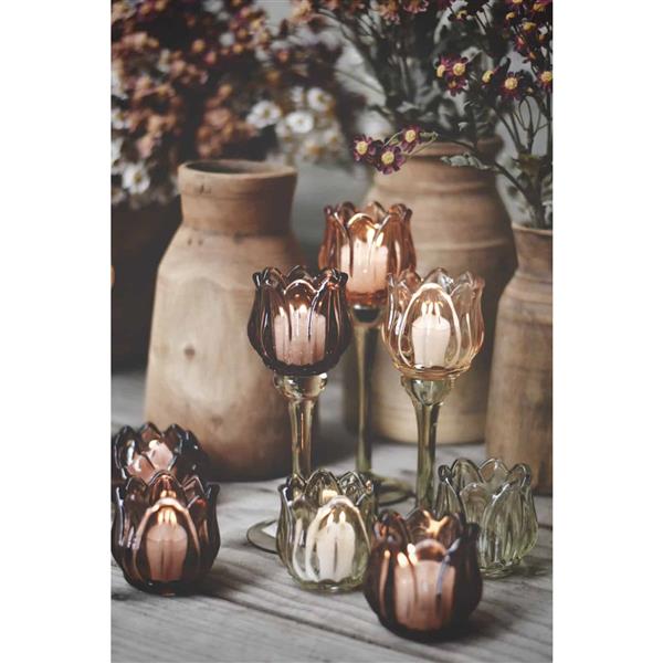 Tealight holder tulip honey 18 cm