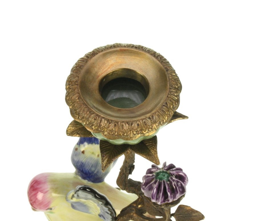 Lysestake fugl porselen 33 cm