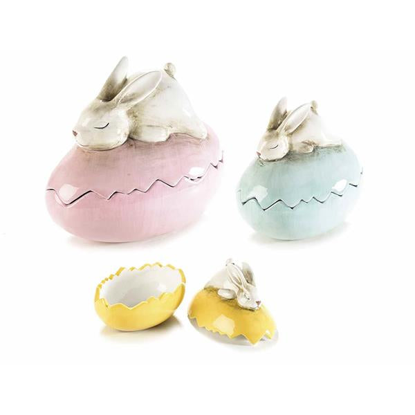 Yellow Easter egg bunny 9 cm