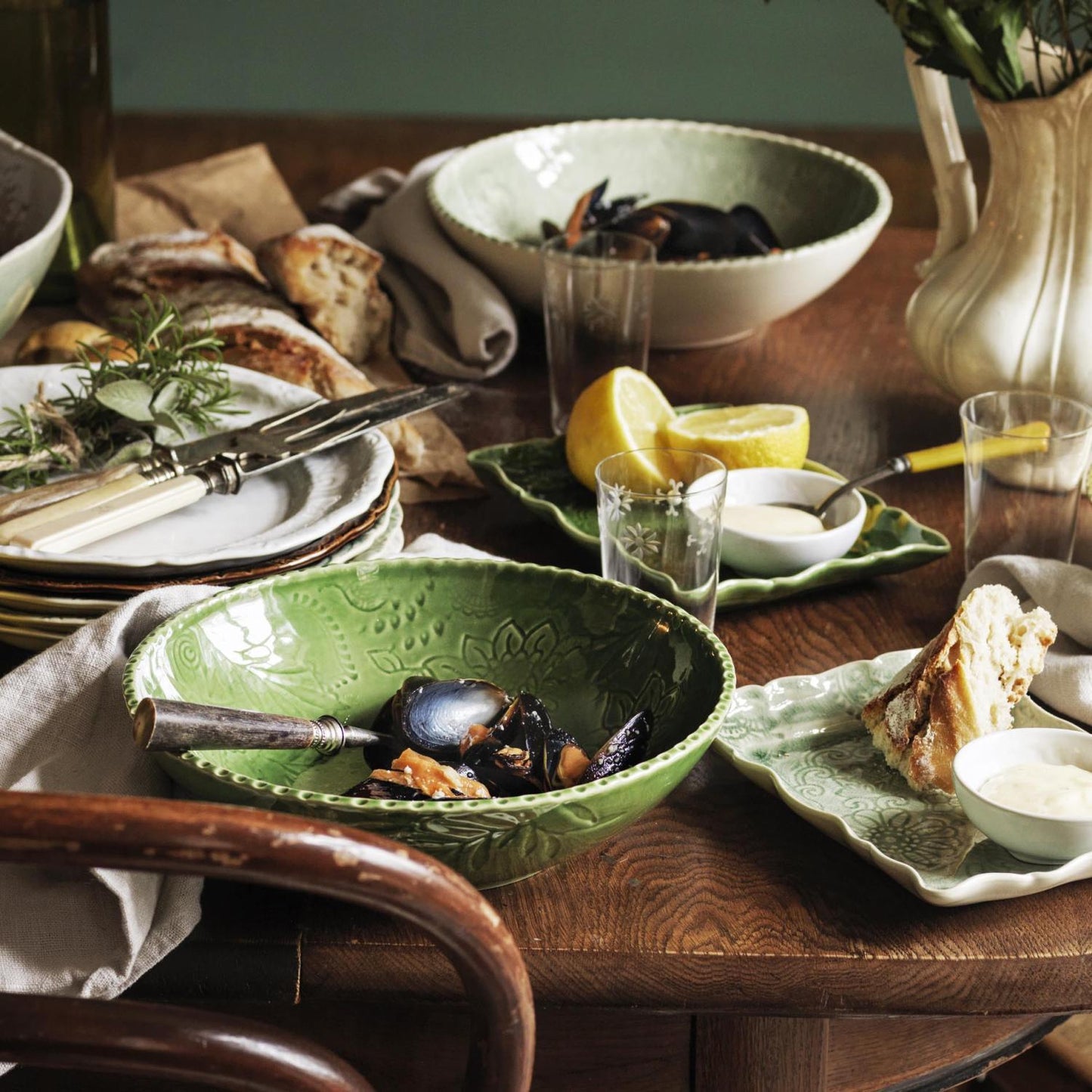 Deep plate 24 cm Seaweed
