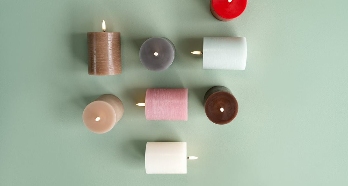 LED pillar candle Red 7.8x15.2 cm
