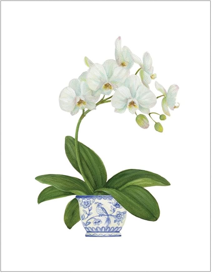 Small card White Orchid 4 pcs