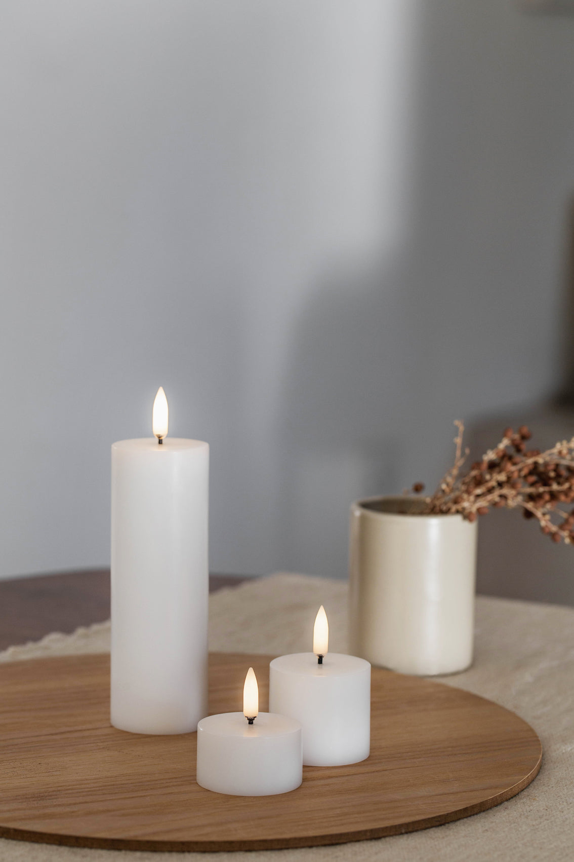 LED pillar candle white 5x4.5 cm